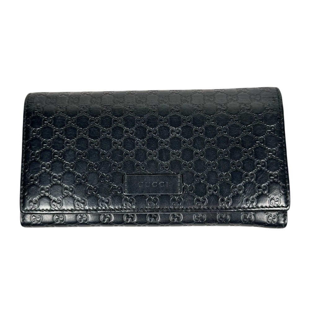 GUCCI Guccissima GG Embossed Leather Continental Wallet in black - Picture 4 of 13